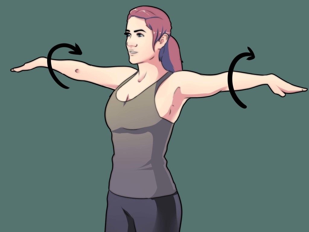 Упражнения для похудения рук и плеч - Вращения